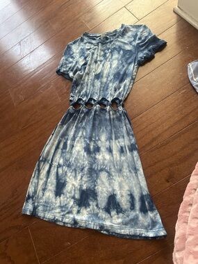 American Eagle Outfitters Blue Tie-Dye Dress